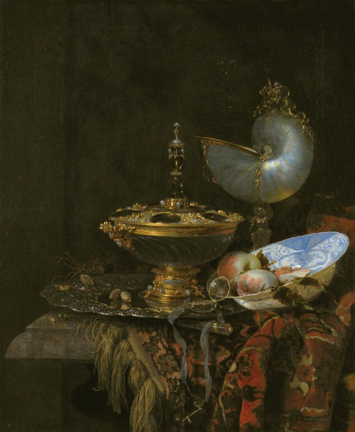 Willem Kalf — still life with nautilus cup